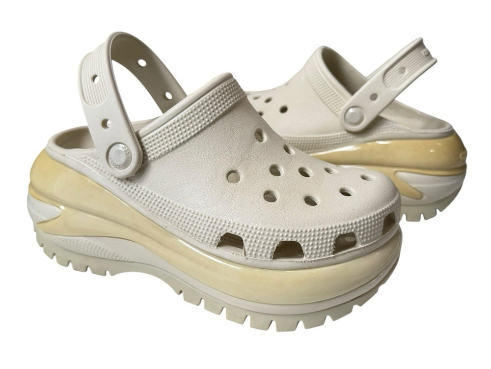 Crocs Mega Crush Clog Classic Bone Platform Shoes Women’s Size 6/Mens 4